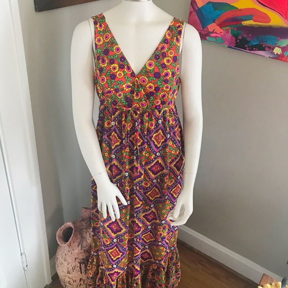1950s Saramae Lingerie Floral Vibrant Slip Dress - Picture 4 of 8